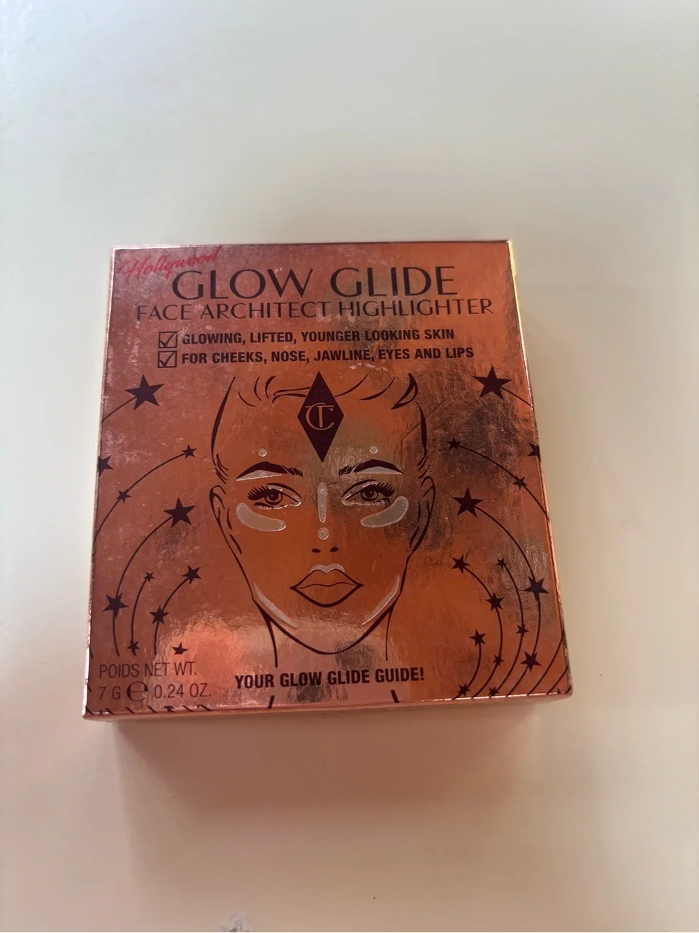 Charlotte Tilbury Glow Glide Face Architect Highlighter - Rose Gold Shimmer